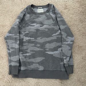 American Eagle Outfitters Gray Camo Crewneck Sweater